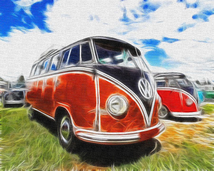 VW Bus Canvas Paint Photograph by Steve McKinzie