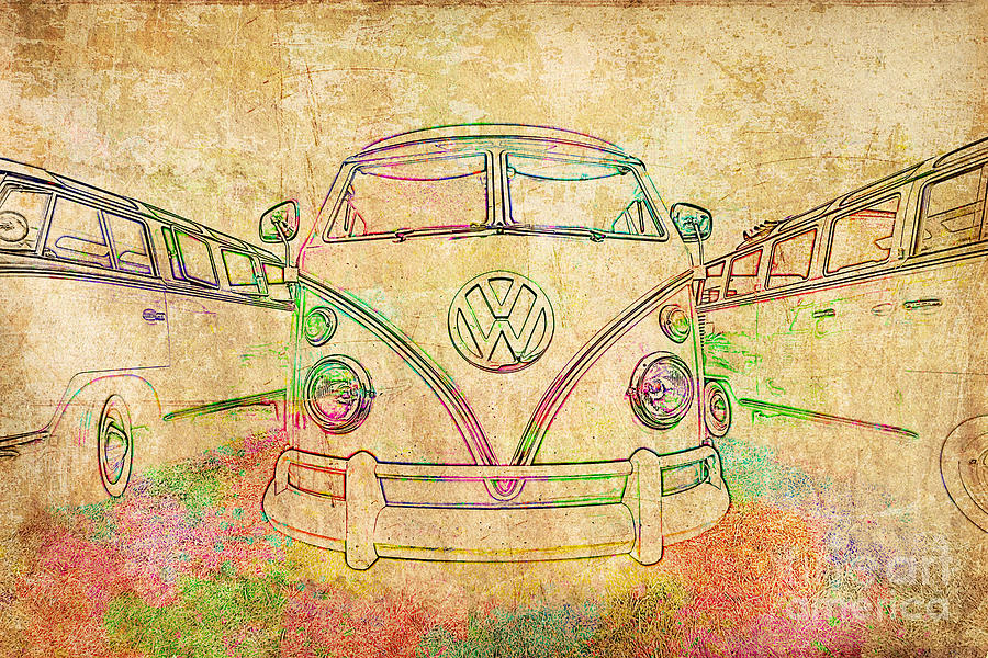 VW Bus Digital Art Photograph by Steve McKinzie