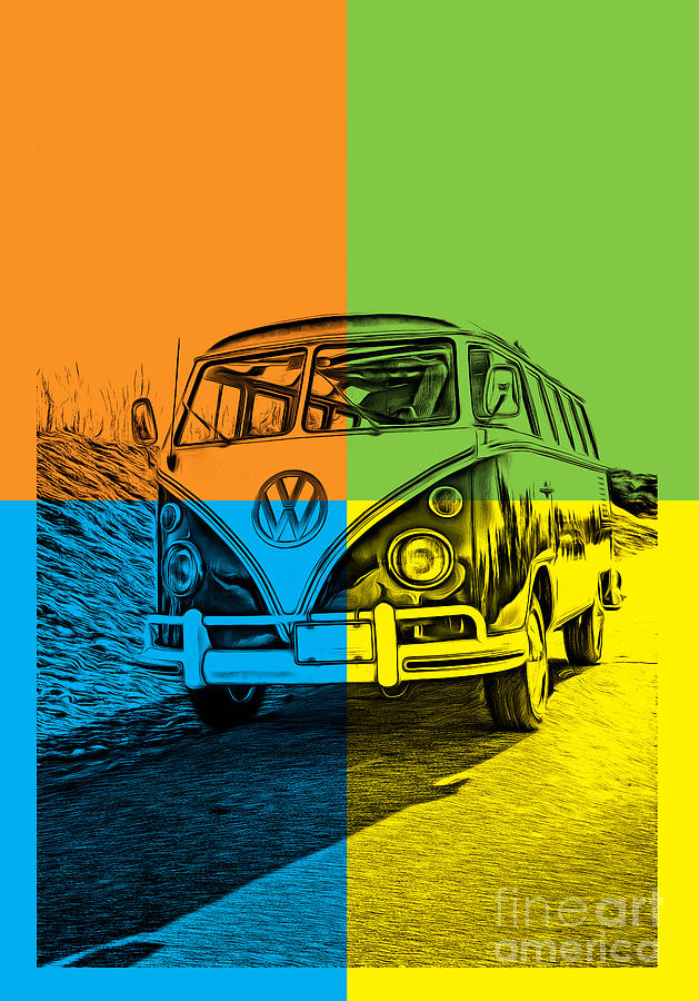 VW Bus Pop Art 4 Photograph by Edward Fielding