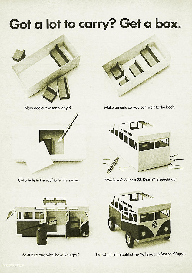 VW Bus Vintage Advert Digital Art by Georgia Clare