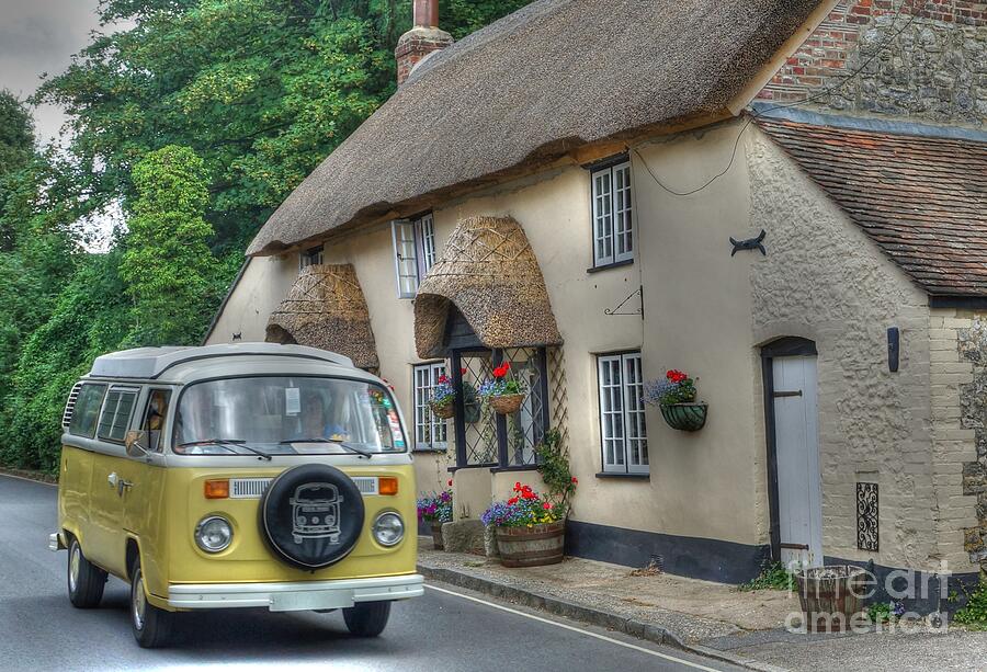 VW Camper Van and Thatch Photograph by David Birchall