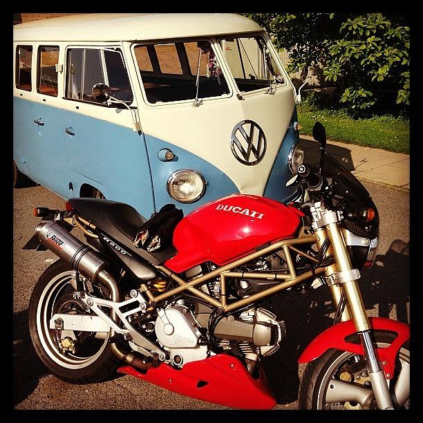 Monster Photograph - #vw #split #camper #1060 #ducati by Martin Page