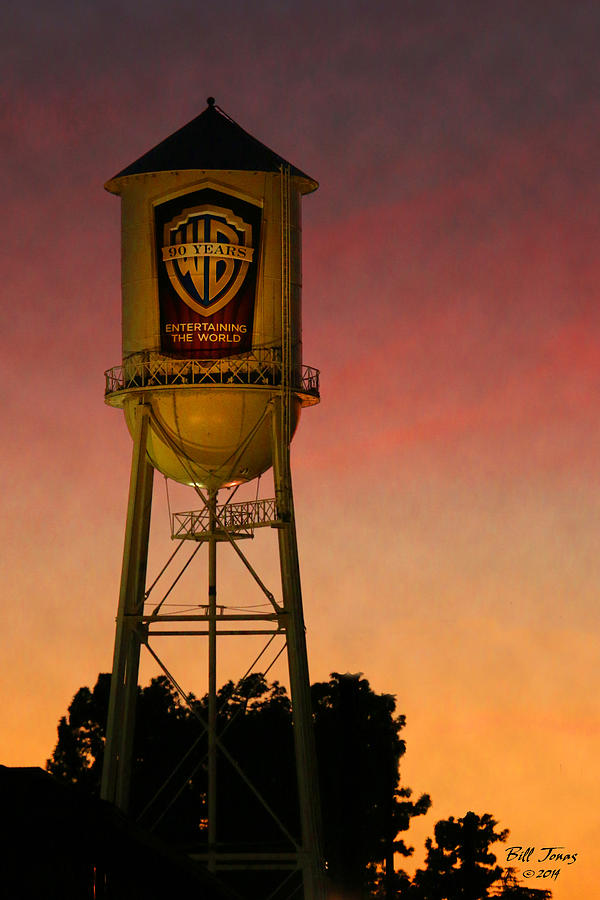 Sunset Photograph - W B Water Tower by Bill Jonas