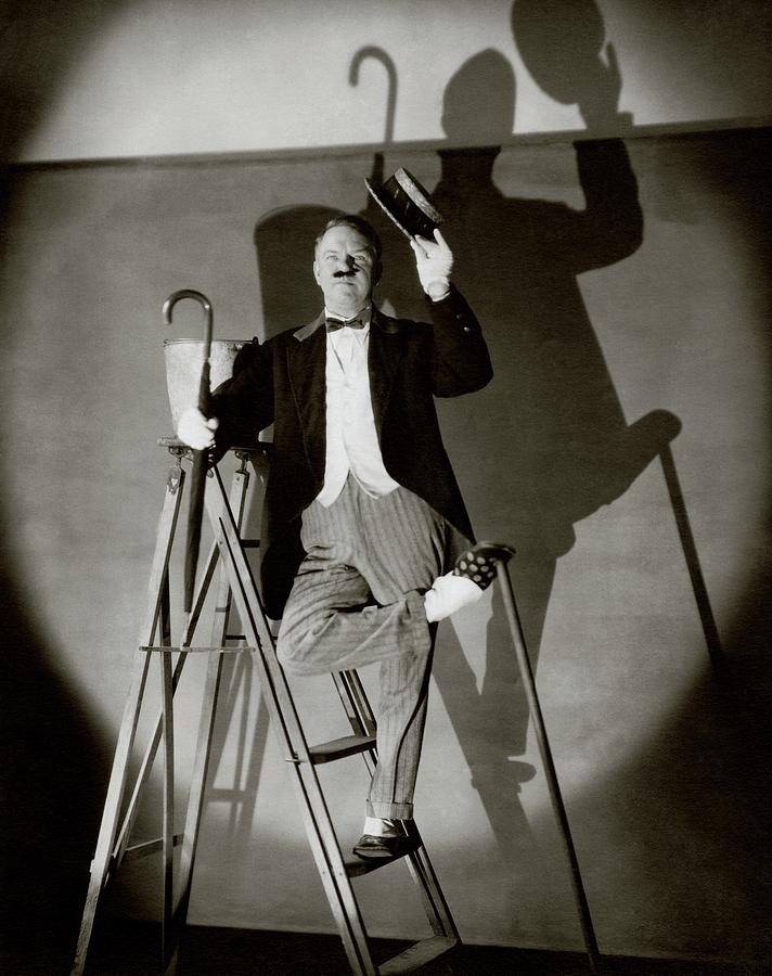 W. C. Fields Standing On A Ladder Photograph by Edward Steichen