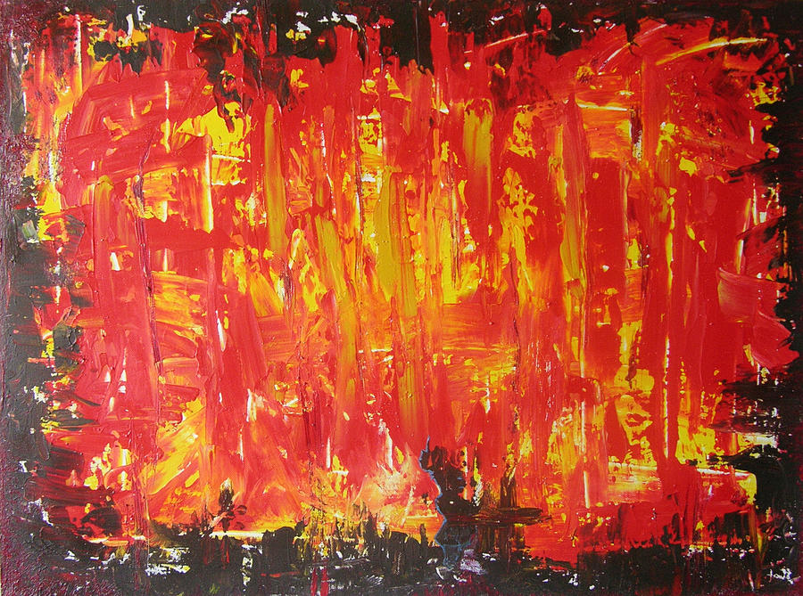 W6 - firemaker Painting by KUNST MIT HERZ Art with heart