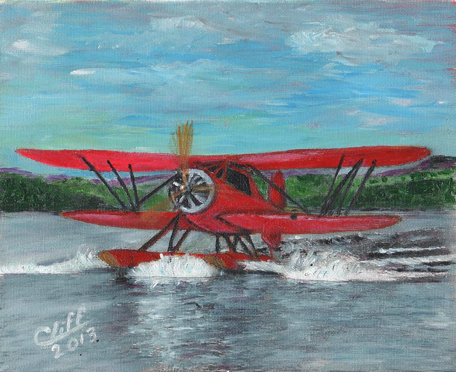 Transportation Painting - Waco Cabin Biplane Circa 1930 by Cliff Wilson