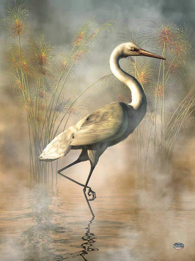 Wading Egret Digital Art by Daniel Eskridge