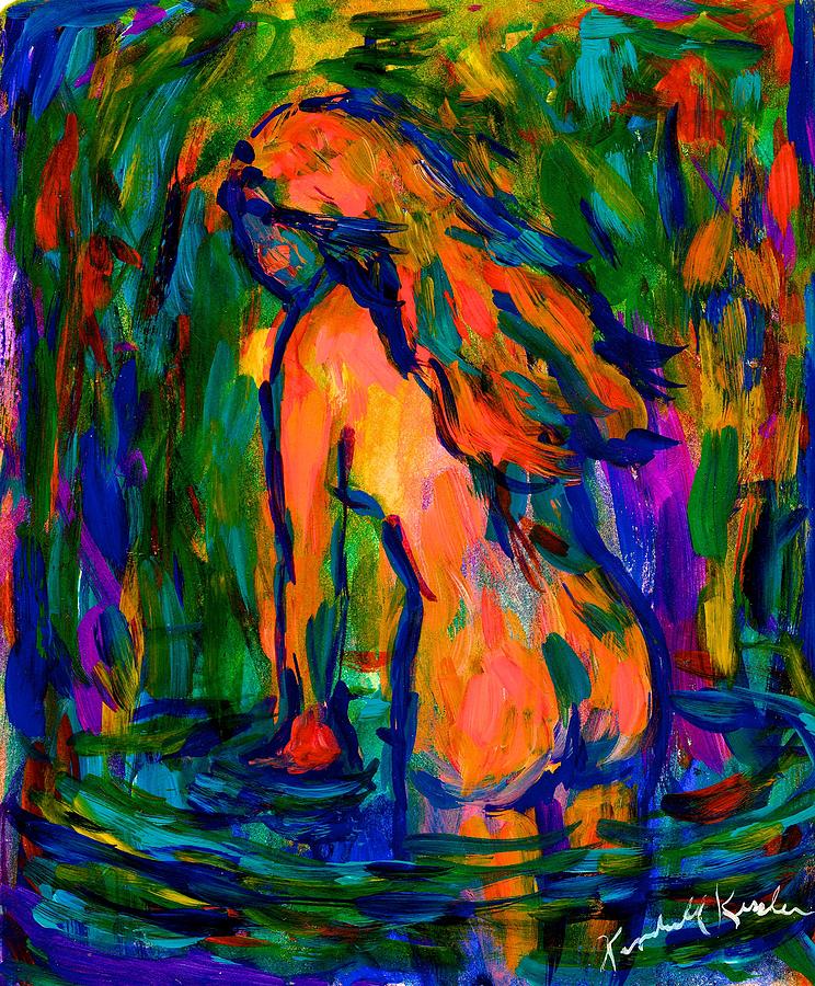 Girl Painting - Wading by Kendall Kessler