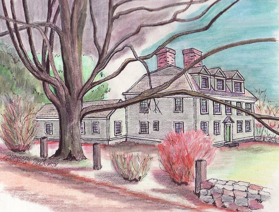 Wadsworth Homestead Drawing by Paul Meinerth