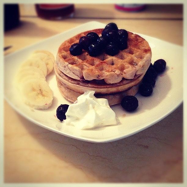Blueberry Photograph - Waffles For Breakfast! #nomnom by Liana Huynh