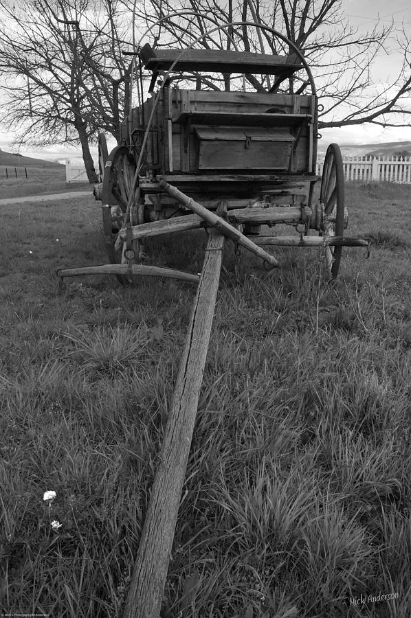 Black And White Photograph - Wagon History by Mick Anderson