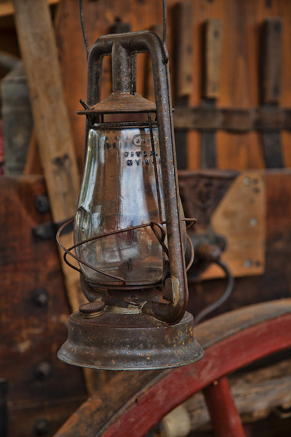 Old West Photograph - Wagon Lantern II by Toni Hopper