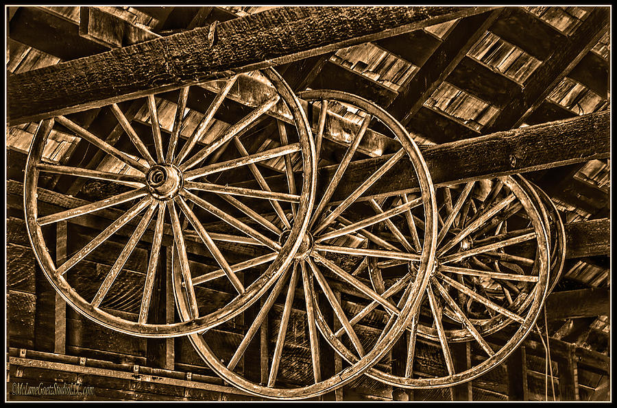 Wagon Wheels HDR Photograph by LeeAnn McLaneGoetz McLaneGoetzStudioLLCcom