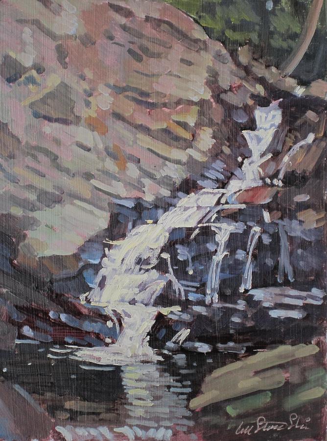 Wahconah Falls Painting by Len Stomski
