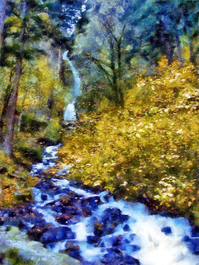 Wahkeena Falls and Creek Digital Art by Kaylee Mason