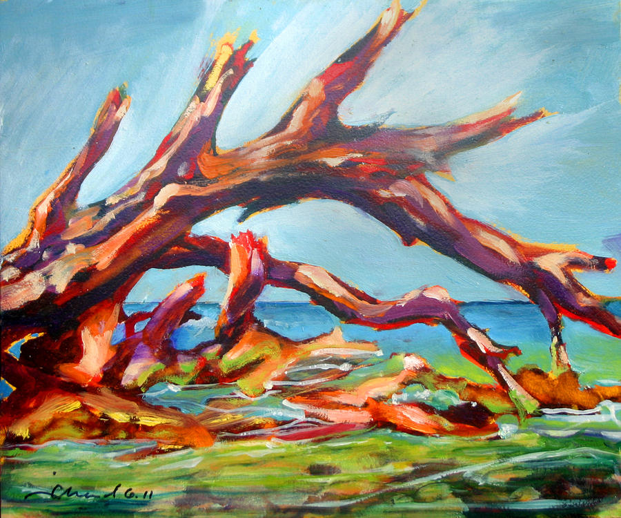 Paradise Painting - Waialea Big Driftwood   by Richard Rochkovsky