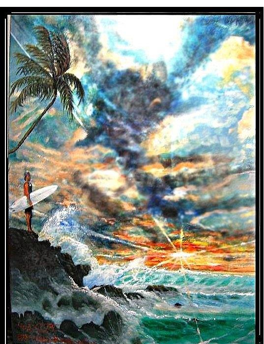 Waiamea Bay Hawaii Painting by Leland Castro