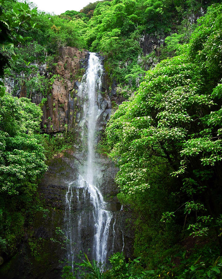 Waikani Falls At Wailua Maui Hawaii Photograph
