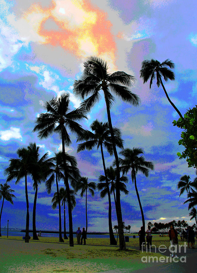 Waikiki Beach Dusk by Larry Oskin Waikiki Beach Dusk by Larry Oskin