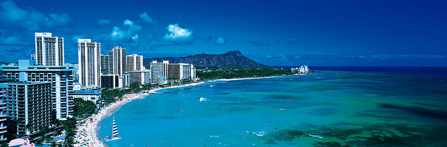 Waikiki Beach Honolulu Oahu Hi Usa Photograph by Panoramic Images