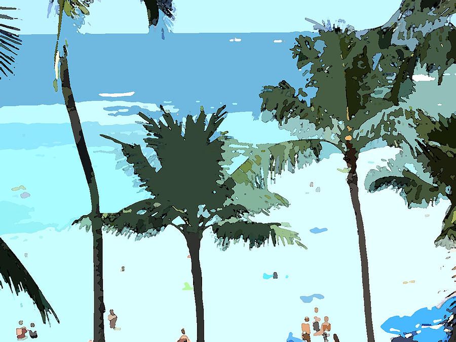 Waikiki Beach in Hawaii Digital Art by Karen Nicholson