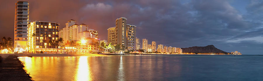 Waikiki Beach Just After Sunset Photograph by Ian Ludwig