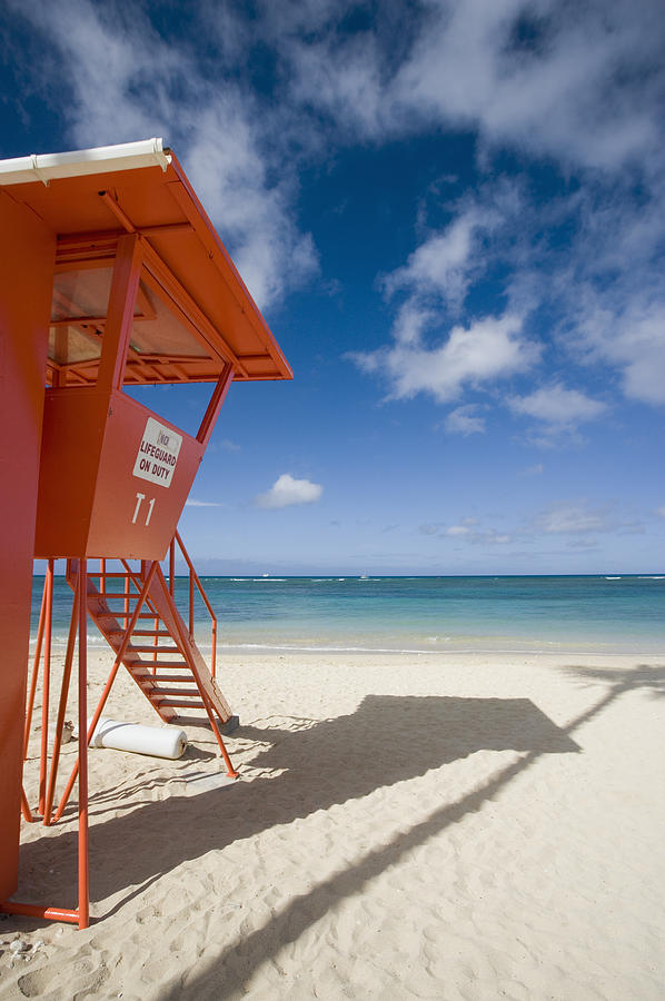 Waikiki beach Lifeguard tower Photograph by M Swiet Productions