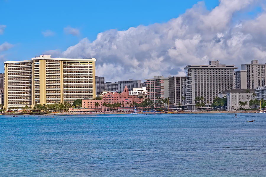 Waikiki Beach Oahu Island Hawaii cityscape Photograph by Marek Poplawski