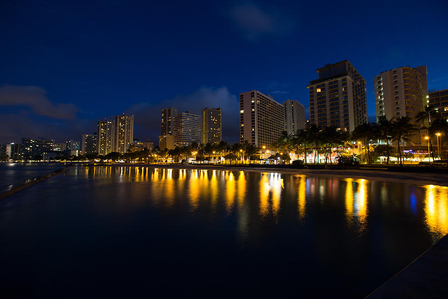 Honolulu Photograph - Waikiki Beach Reflections by Sam Amato
