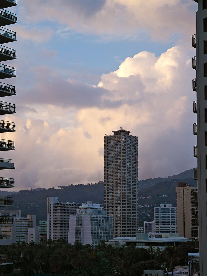 Waikiki Skyline at Sunset Photograph by Michele Myers