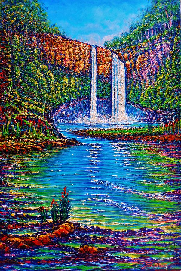 Wailua Falls II Painting by Joseph Ruff