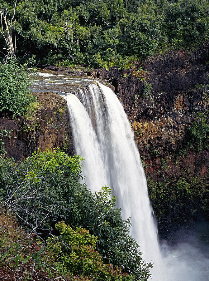 Wailua Falls Kauai Photograph by Buddy Mays