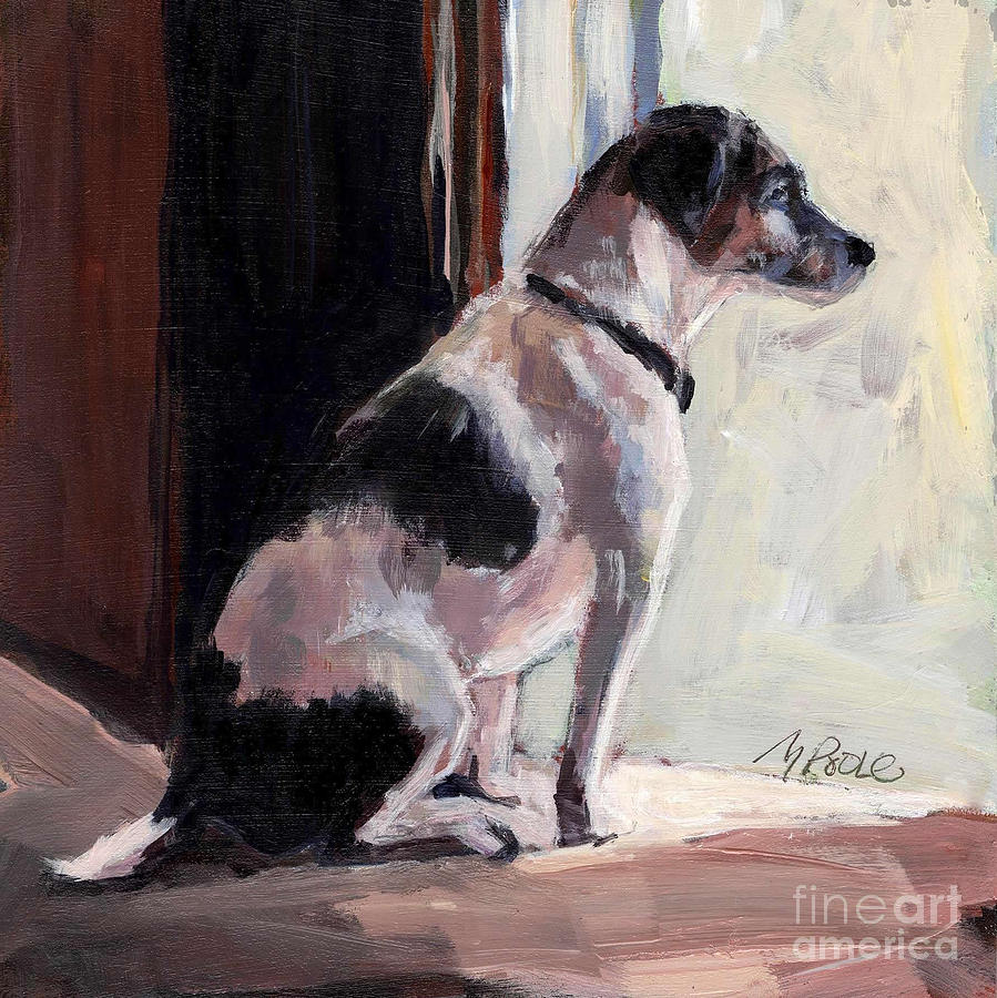 Terrier Painting - Wait and See by Molly Poole