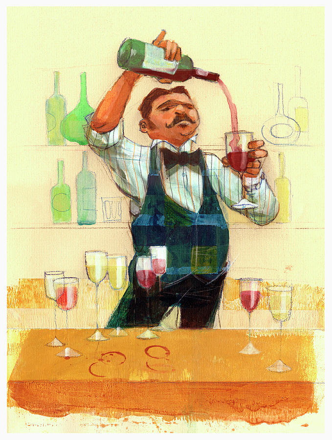 Waiter Pouring Red Wine Photograph by Ikon Ikon Images