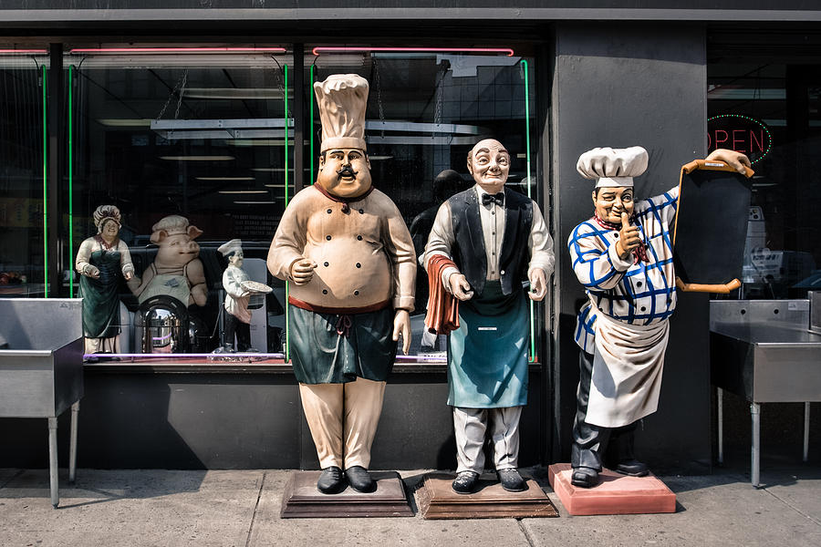 Waiters and Chefs - Food Service Industry Statues Photograph by Gary Heller