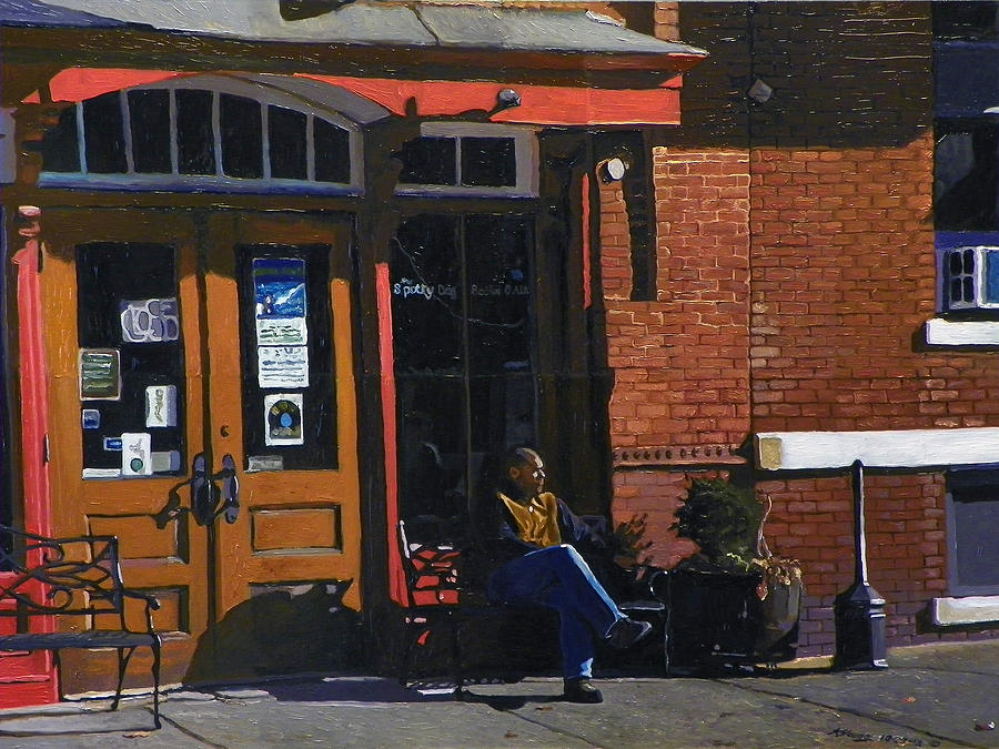 Waiting at the Spotty Dog Painting by Kenneth Young