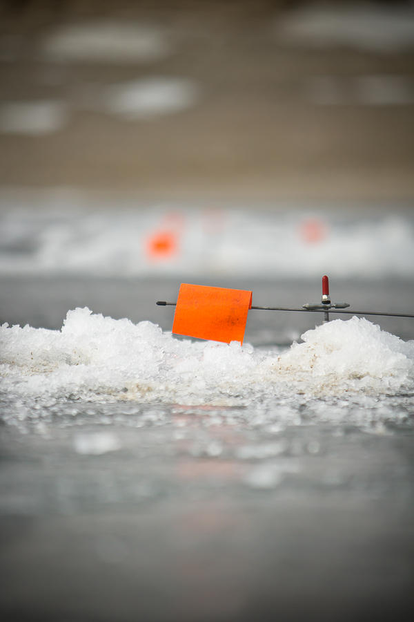 Waiting - Ice Fishing - Pathfinder Reservoir - Wyoming Photograph by Diane Mintle