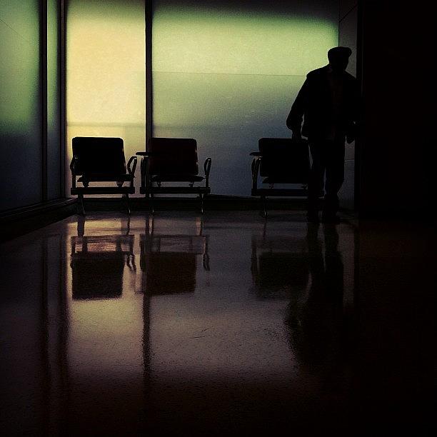 Airport Photograph - Waiting by Esther Montoro