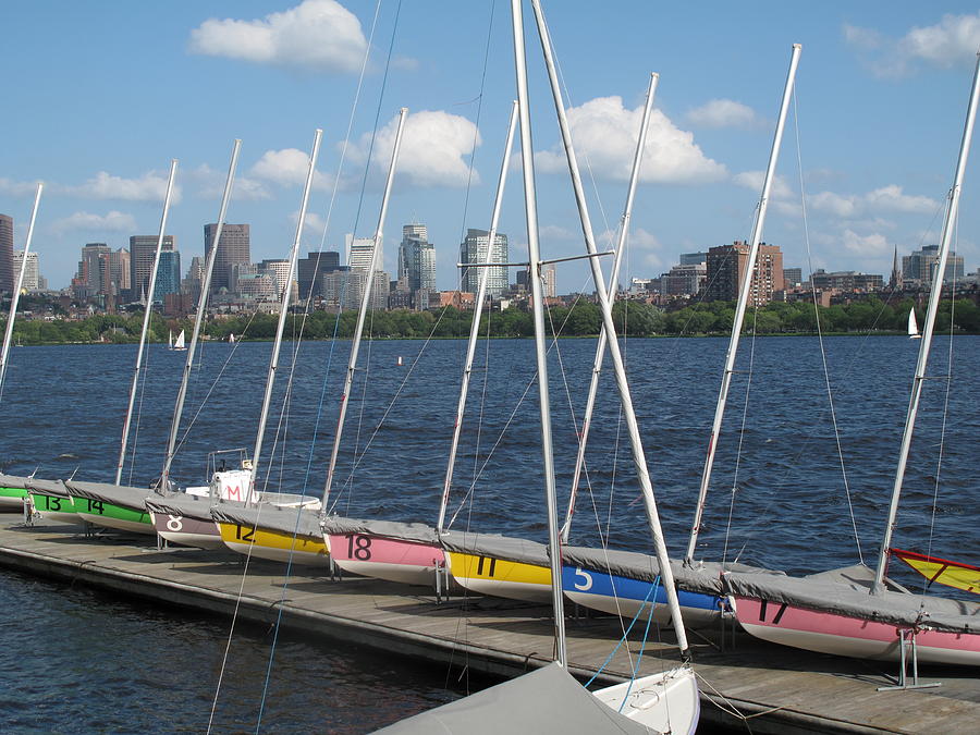 Waiting for sailors on the Charles Photograph by Barbara McDevitt