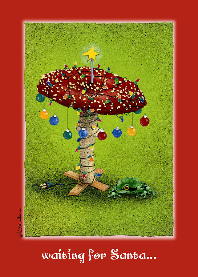 Mushroom Painting - waiting for Santa... by Will Bullas