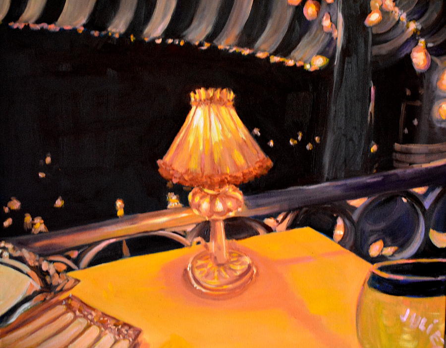 Lamp Painting - Waiting for the Show to Start by Julie Todd-Cundiff