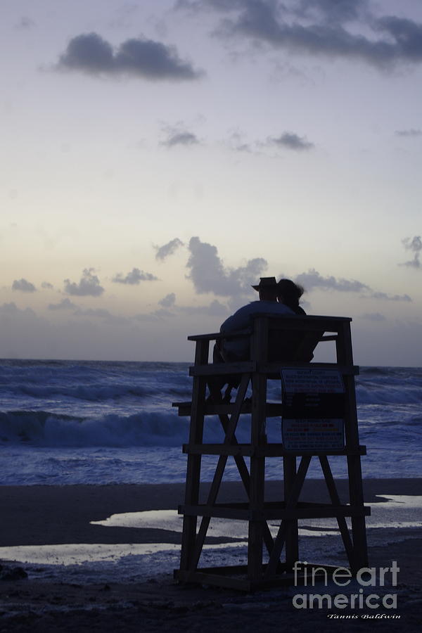 Beach Photograph - Waiting for the Sunrise by Tannis  Baldwin