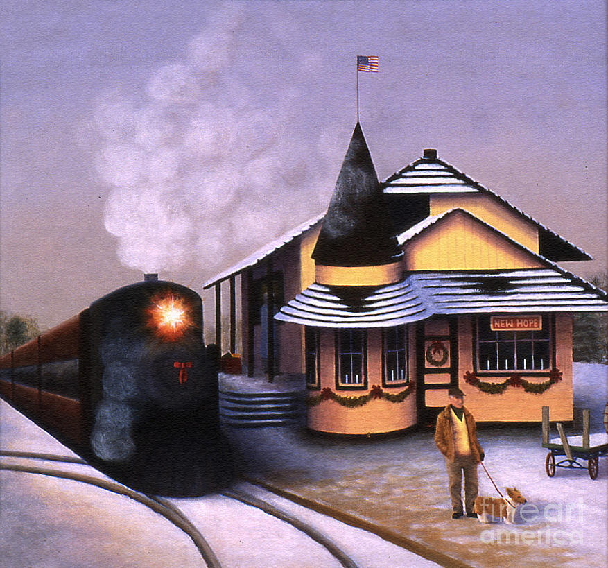 Waiting for the Train Painting by Phyllis Andrews