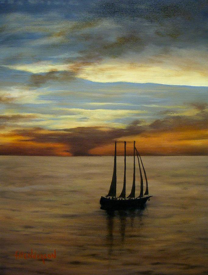 Seascape Painting - Waiting for the Wind by Francine Henderson Seascape Painting - Waiting for the Wind by Francine Henderson