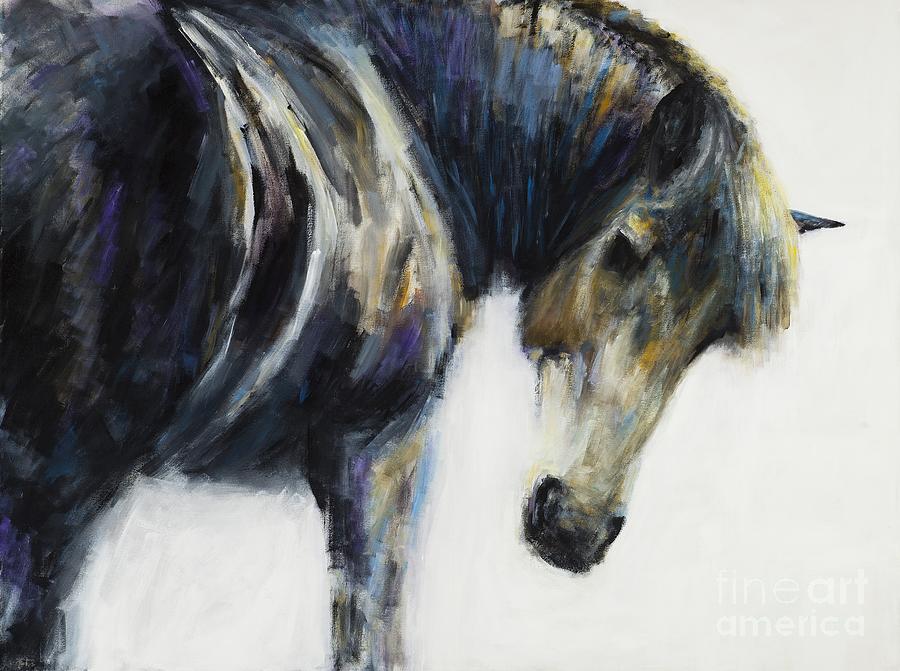 Horse Painting - Waiting by Frances Marino