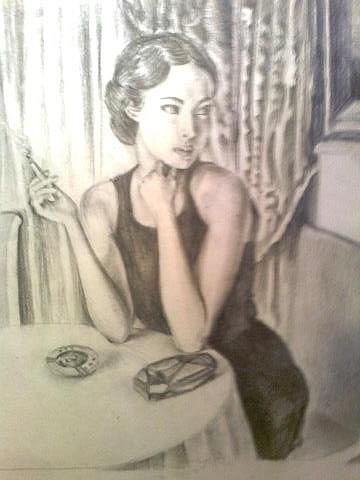 Waiting Drawing by Lusine - Fine Art America