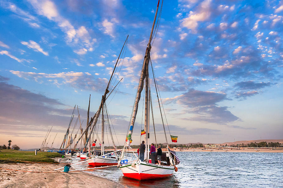 Transportation Photograph - Waiting on the Banks of the Nile in Egypt by Mark Tisdale