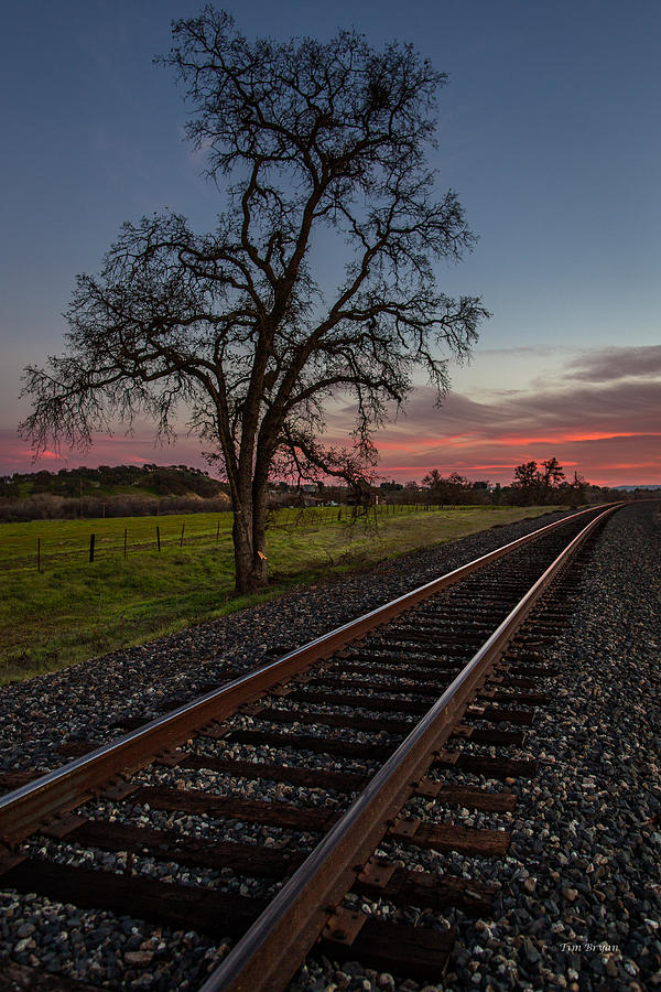 Sunset Photograph - Waiting on the Five Eighteen by Tim Bryan