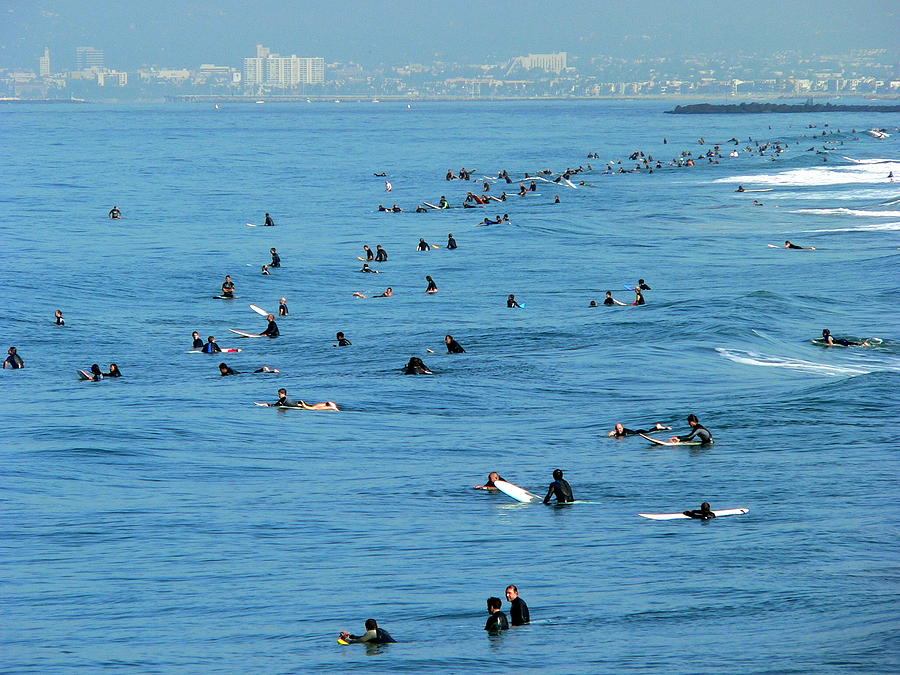 Waiting Surfers Photograph by Jeff Lowe