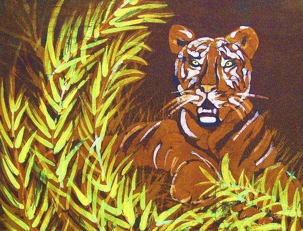 Waiting Tiger Tapestry - Textile by Kay Shaffer